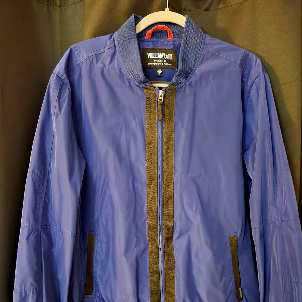 William Rast Blue Zevlyn Bomber Windbreaker Jacket